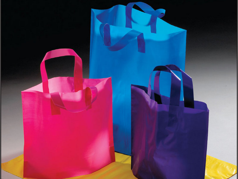 Flexiloop Handle Green Plain Pp Shopping Bag, Size 12 X 18 Inch at