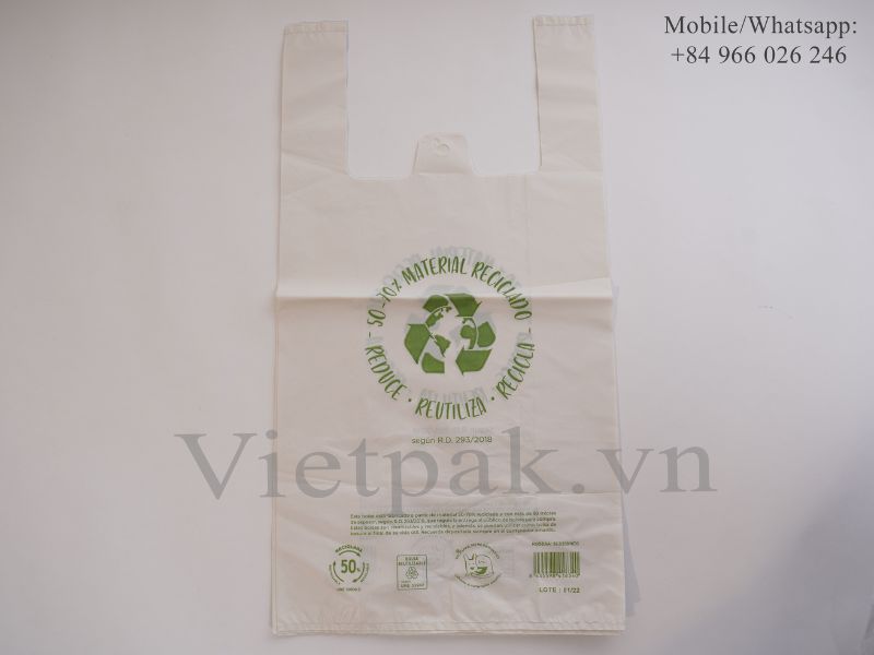 Typical types of recycled t-shirt plastic bag