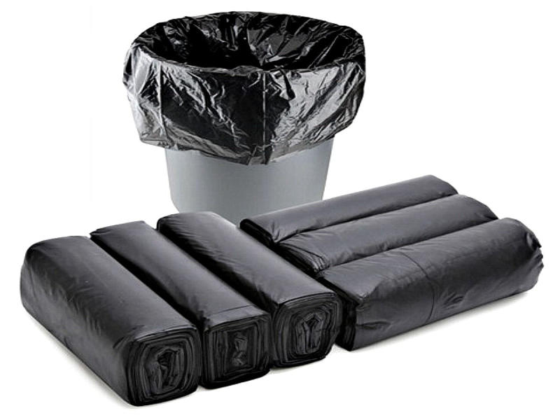 The trash bags are packed in a small roll which is handy and convenient to use