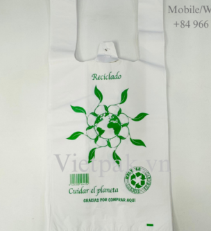 100% recycled white t-shirt bag