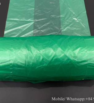 Green HDPE T-shirt Bag On Roll-100% Virgin